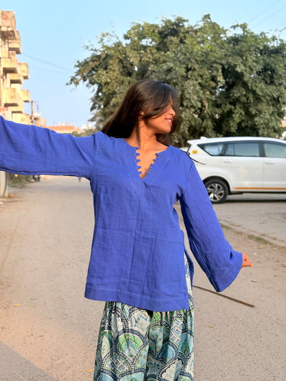 Pure Cotton Mini Kurta & Printed Trousers