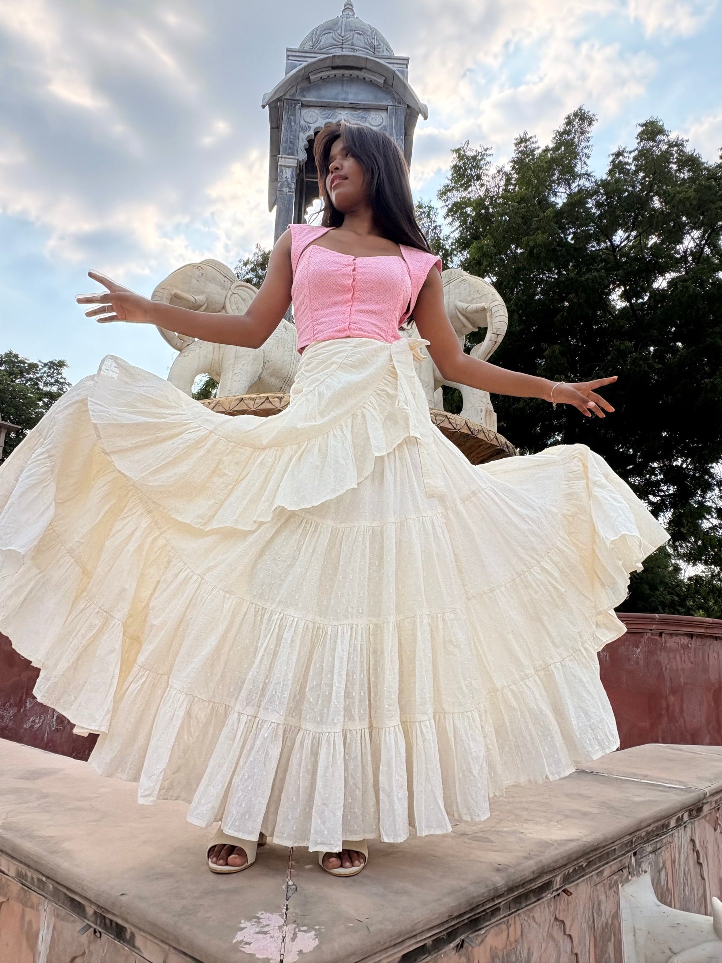 Geet Inspired Fairy Skirt & Corset Set with Detachable Sleeves