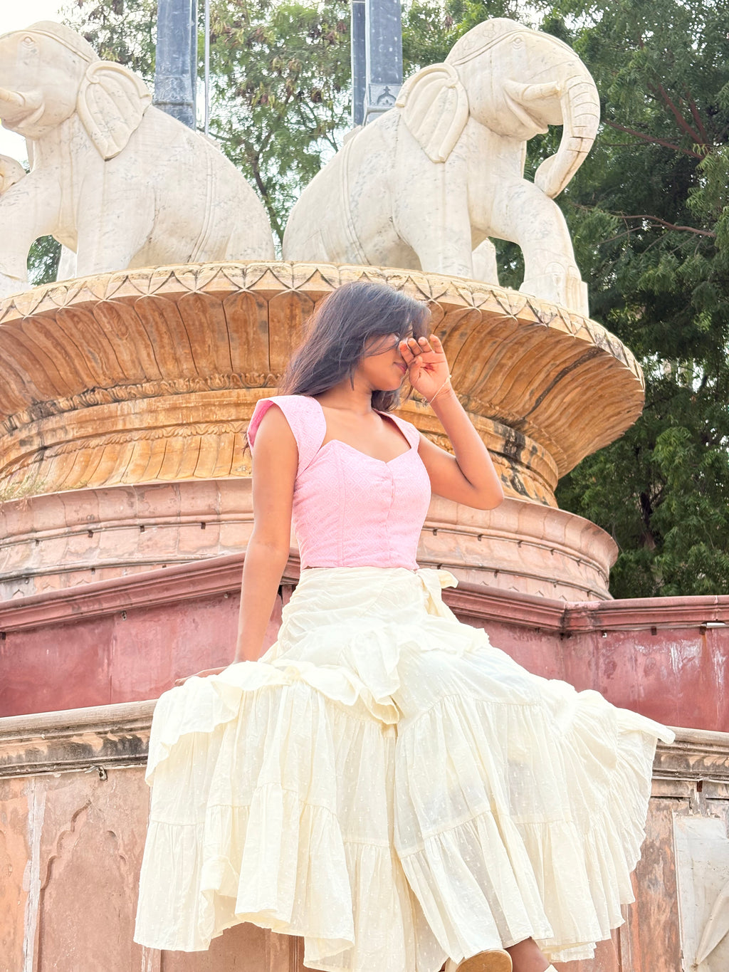 Geet Inspired Fairy Skirt & Corset Set with Detachable Sleeves