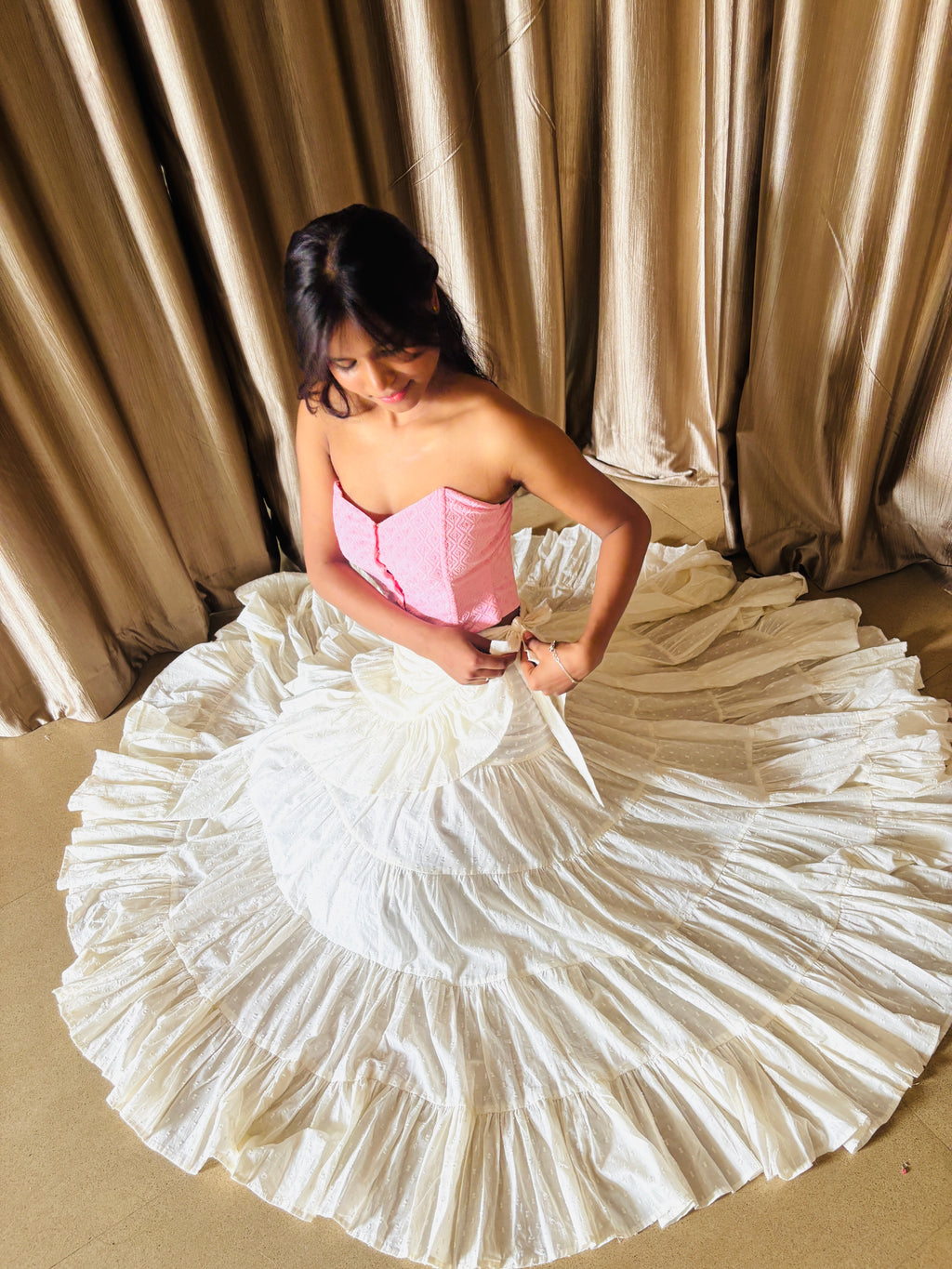 Geet Inspired Fairy Skirt & Corset Set with Detachable Sleeves