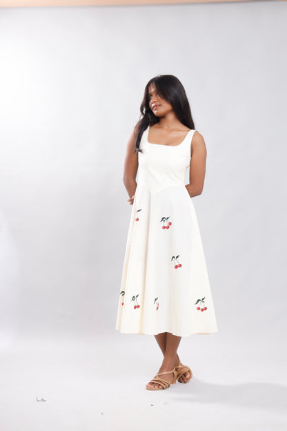 Cherry Blossom Whisper Handpainted Dress