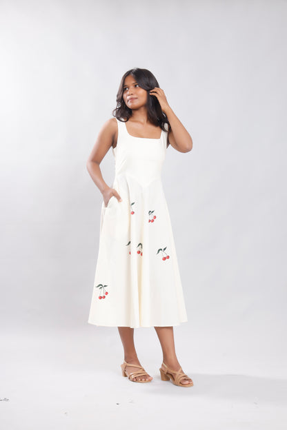 Cherry Blossom Whisper Handpainted Dress