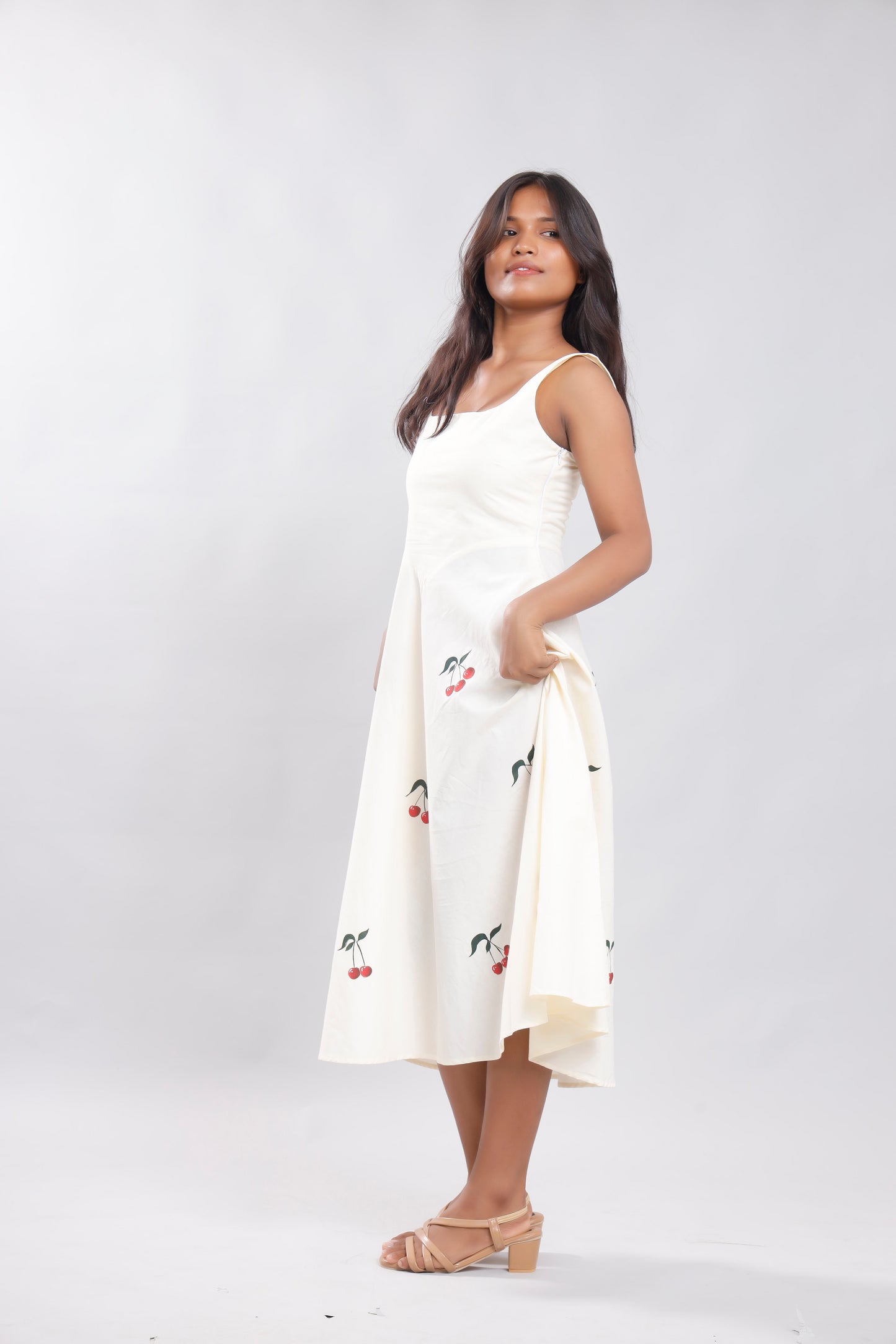 Cherry Blossom Whisper Handpainted Dress