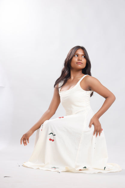 Cherry Blossom Whisper Handpainted Dress