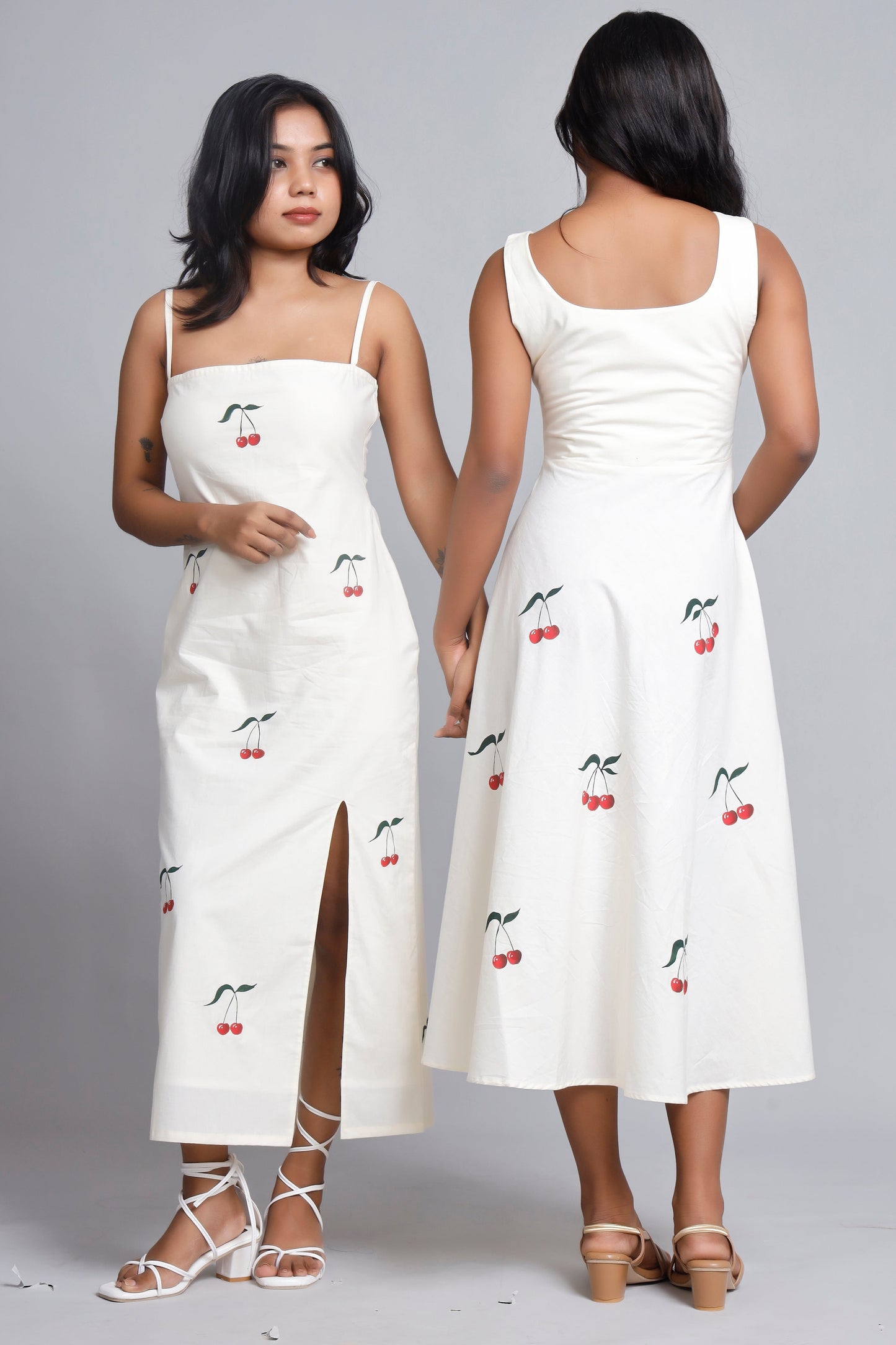 Cherry Bloom Elegance Butter Yellow Pencil dress