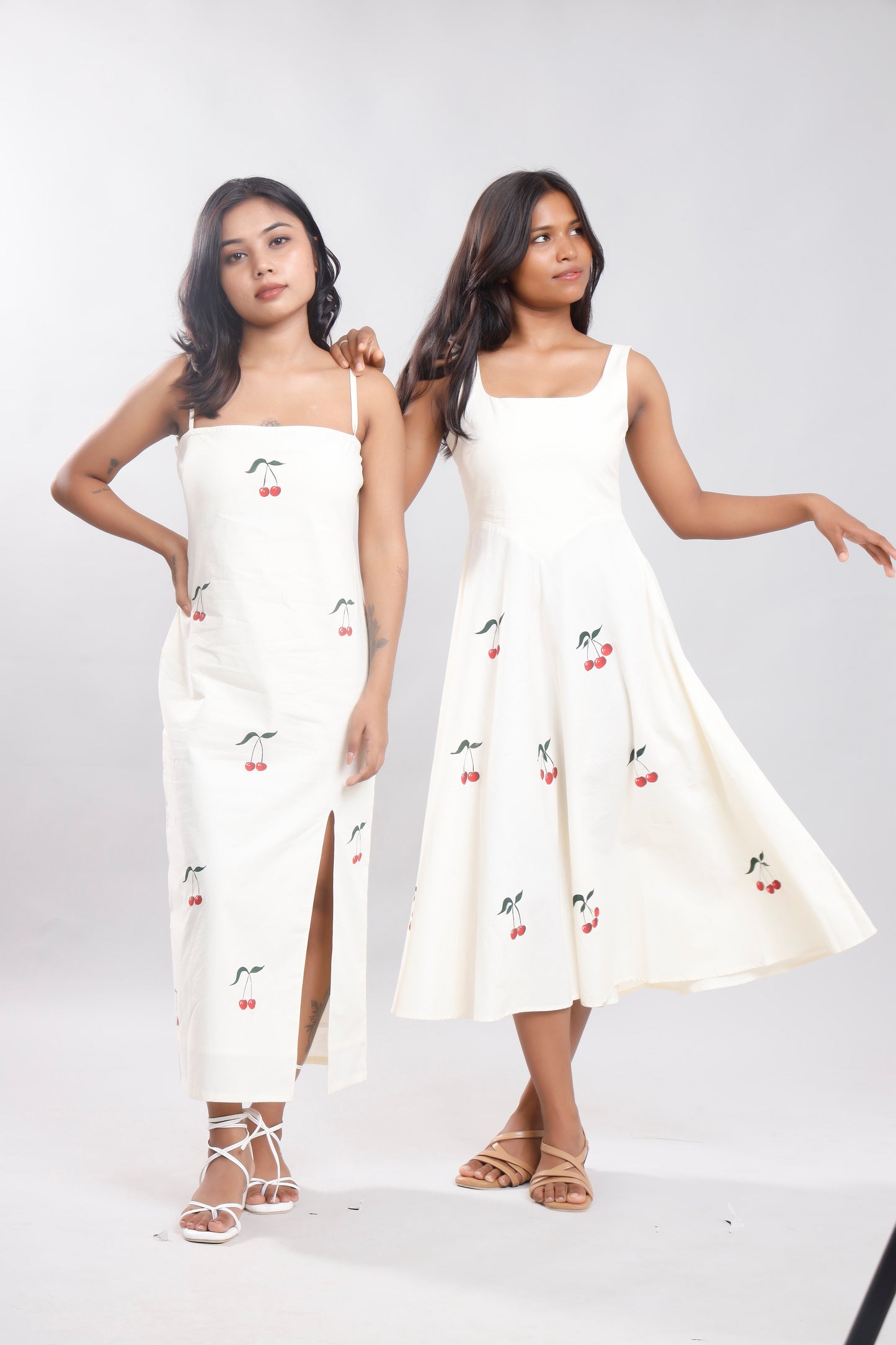 Cherry Blossom Whisper Handpainted Dress