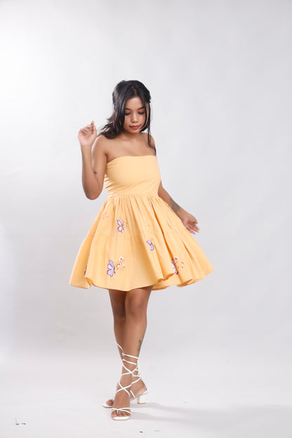 The Painted Garden Tube Mini Dress