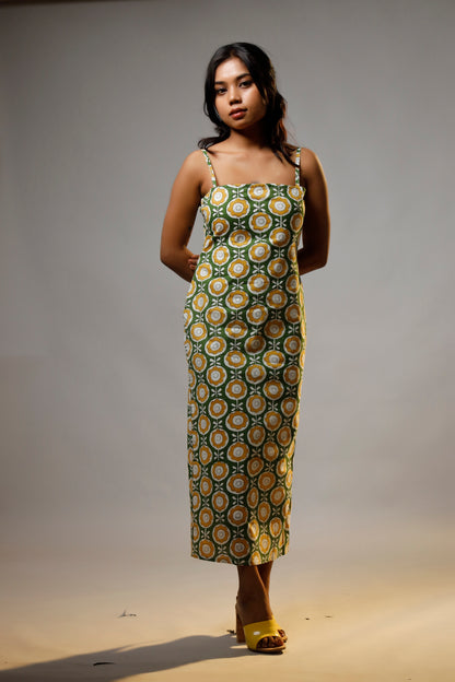 Green Blossom Cotton Dress