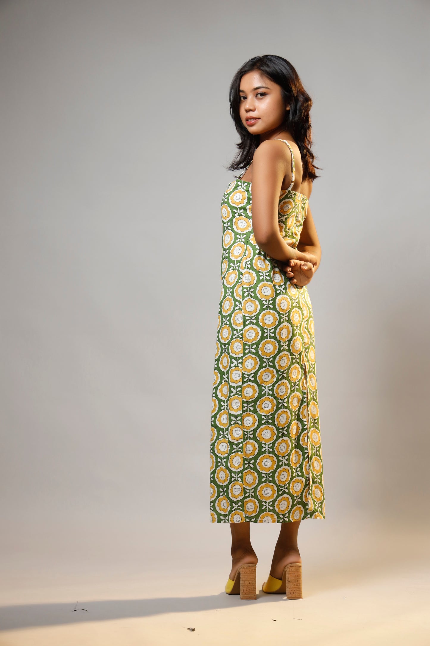 Green Blossom Cotton Dress