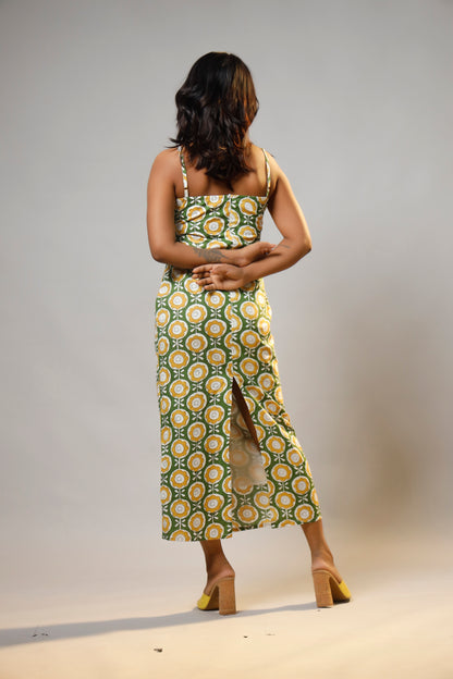 Green Blossom Cotton Dress