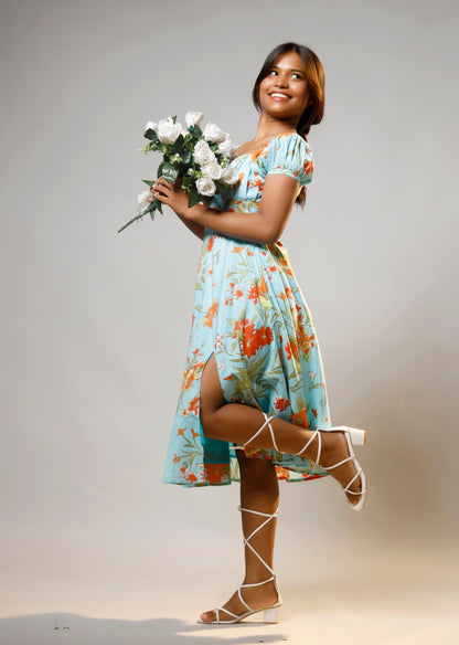 Bloom & Beyond Ocean Blue Floral Dress