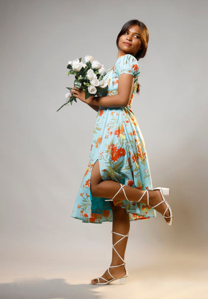 Bloom & Beyond Ocean Blue Floral Dress