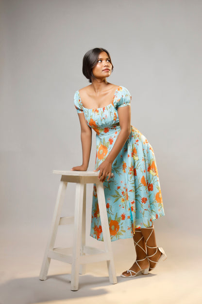 Bloom & Beyond Ocean Blue Floral Dress