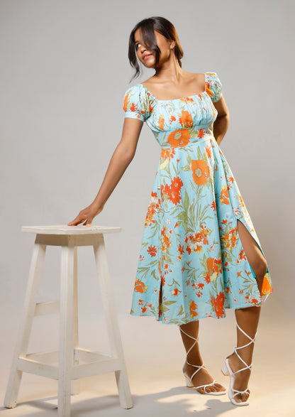 Bloom & Beyond Ocean Blue Floral Dress