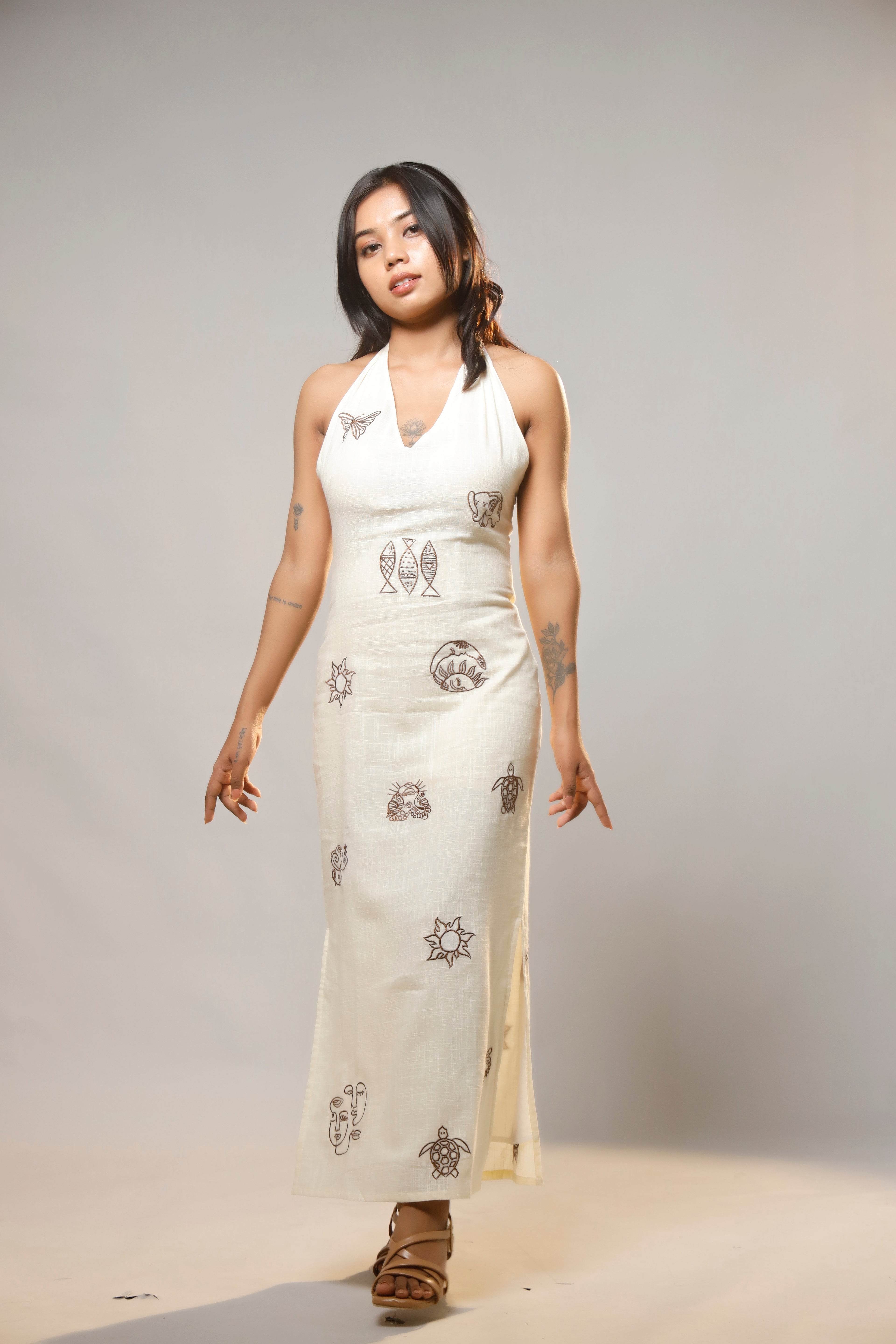 Whispers of Charm Embroidered Cotton Dress