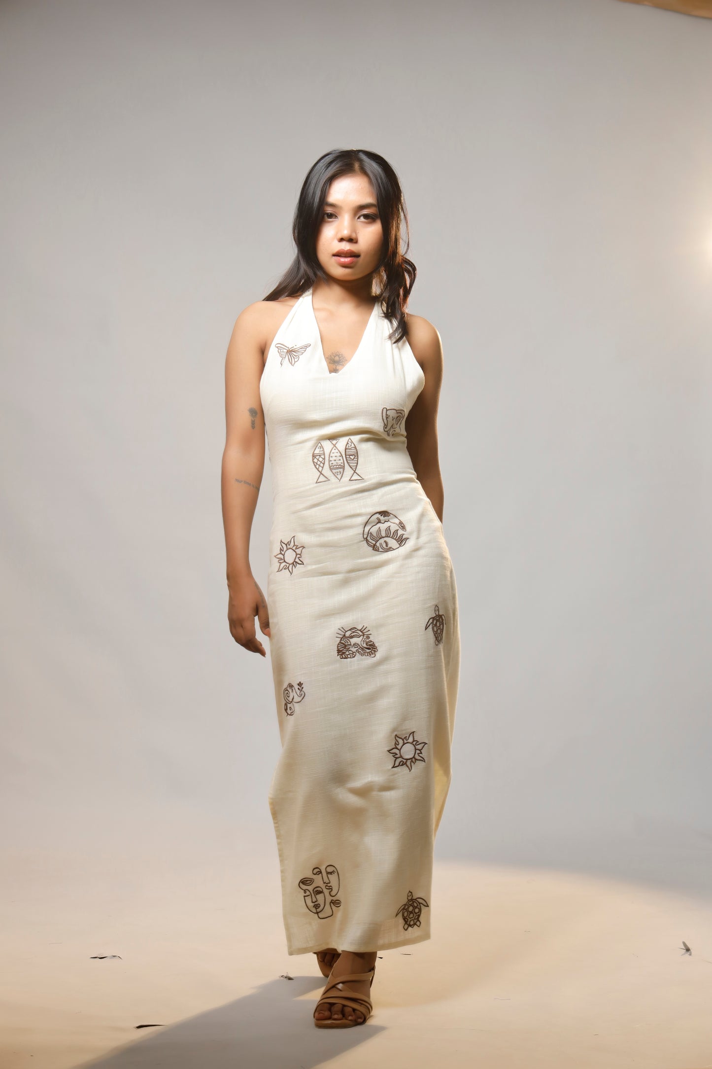 Whispers of Charm Embroidered Cotton Dress