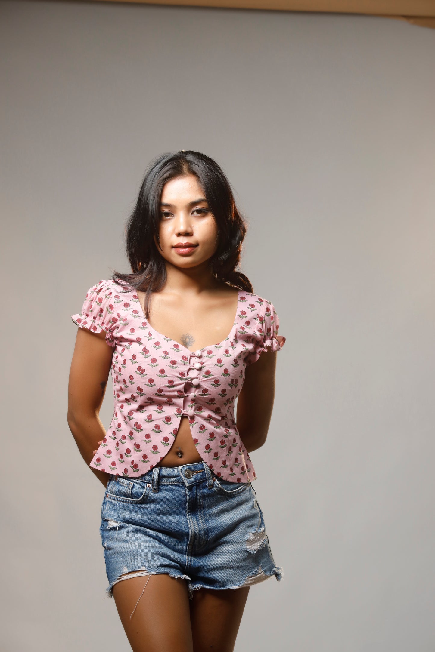 Cute & Classic Block Print Waistcoat Top