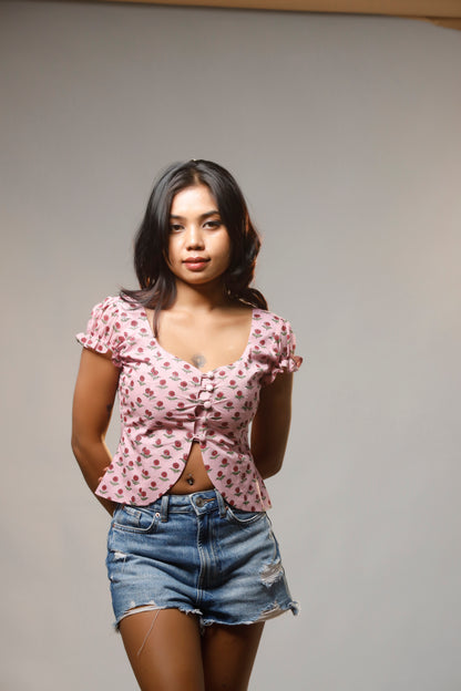 Cute & Classic Block Print Waistcoat Top