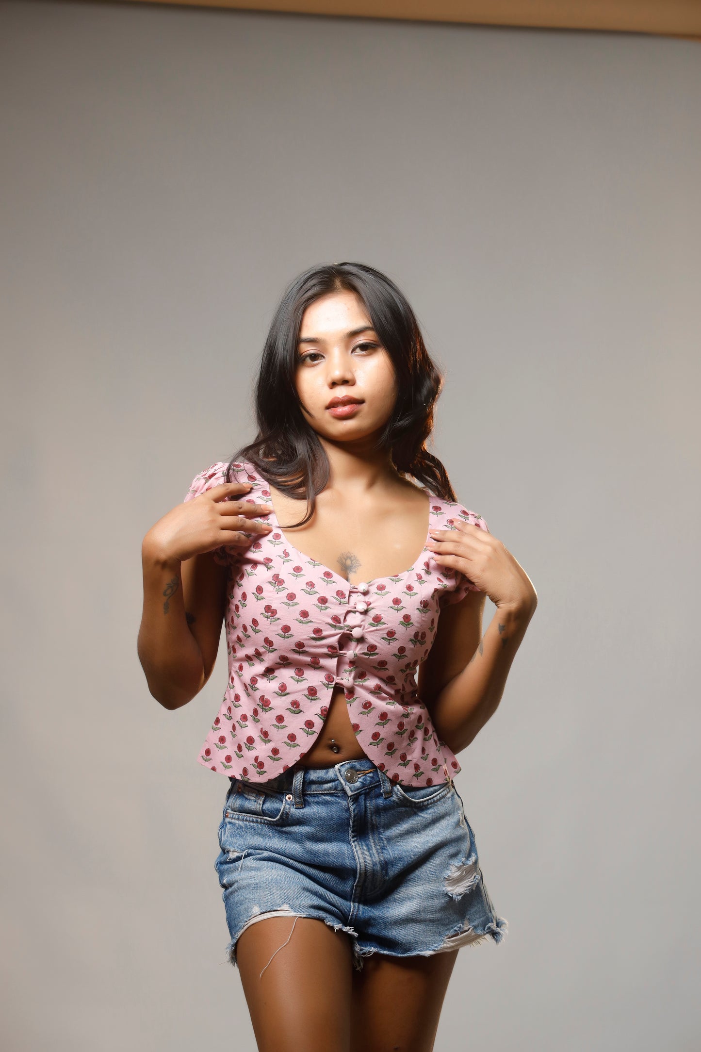 Cute & Classic Block Print Waistcoat Top