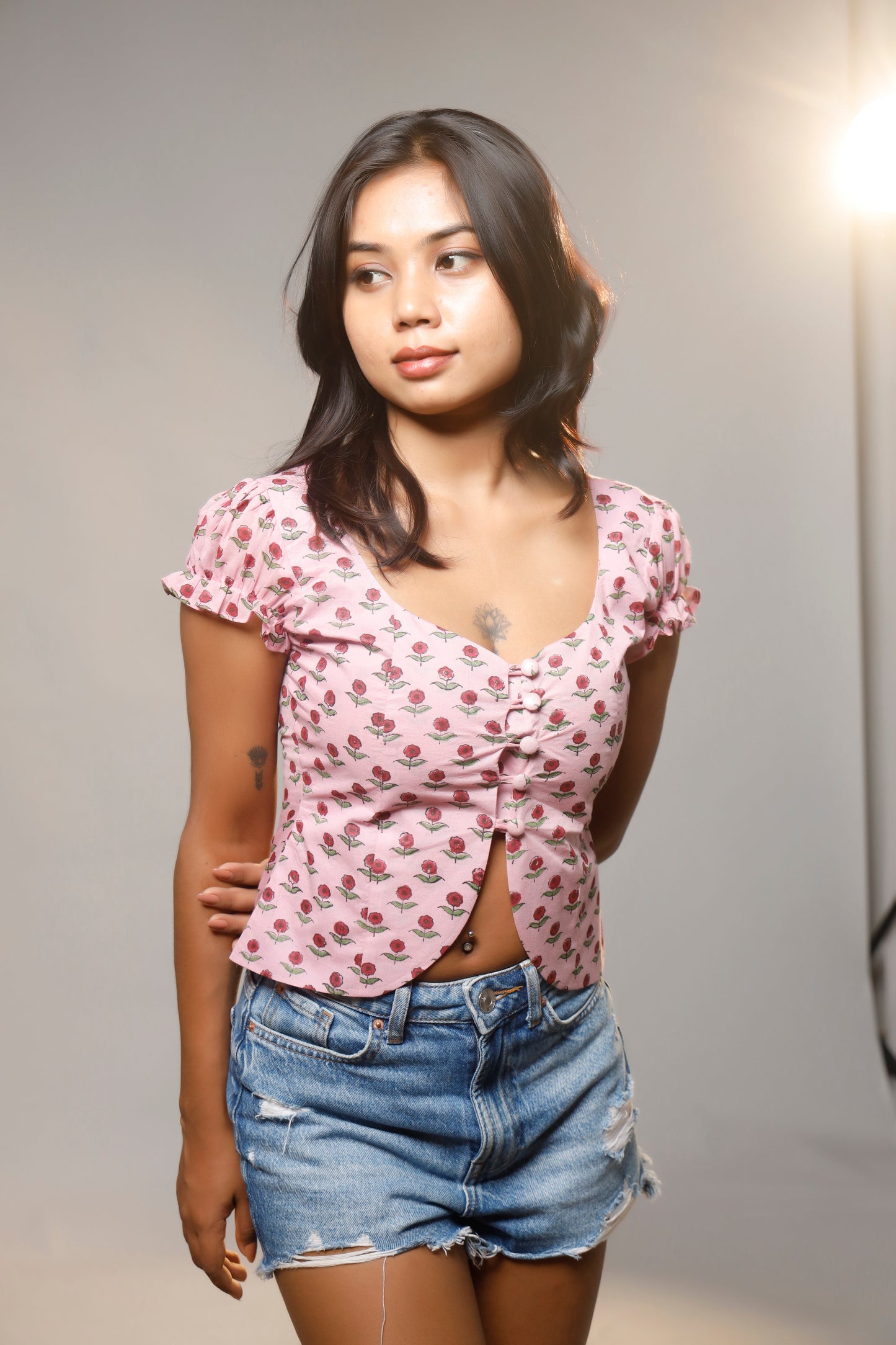 Cute & Classic Block Print Waistcoat Top