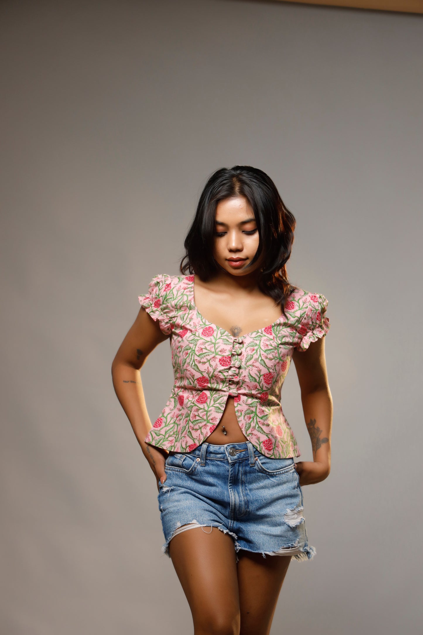 Block Print Beauty Waistcoat Style Top