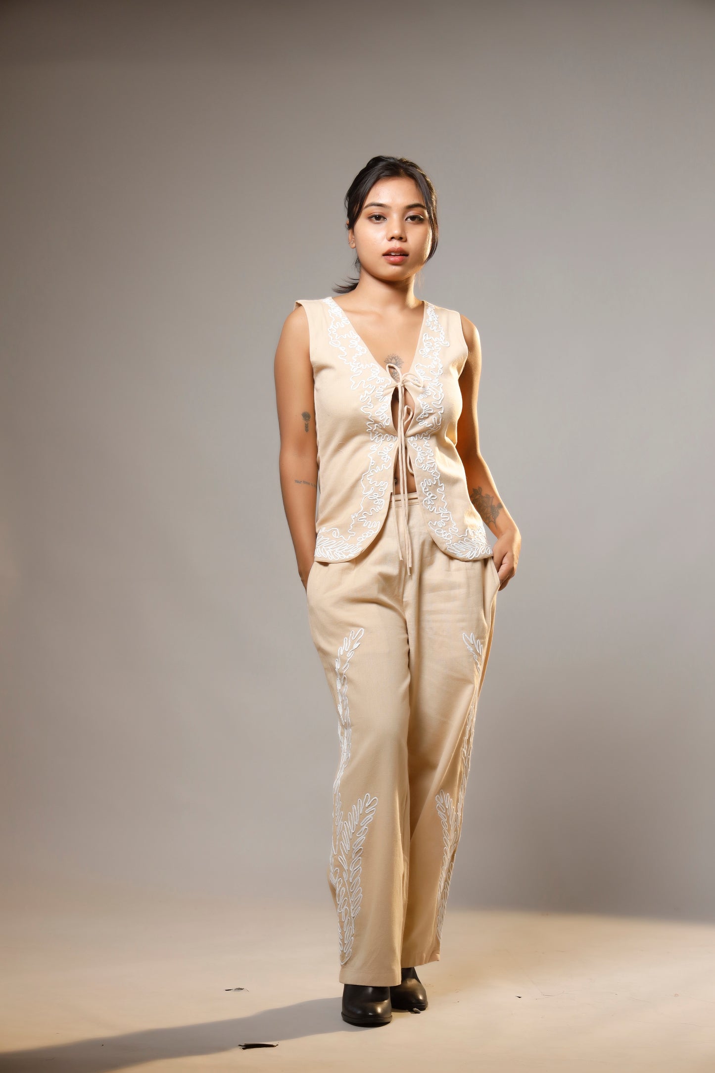 Artisanal Cotton Co-ord with Hand Embroidery