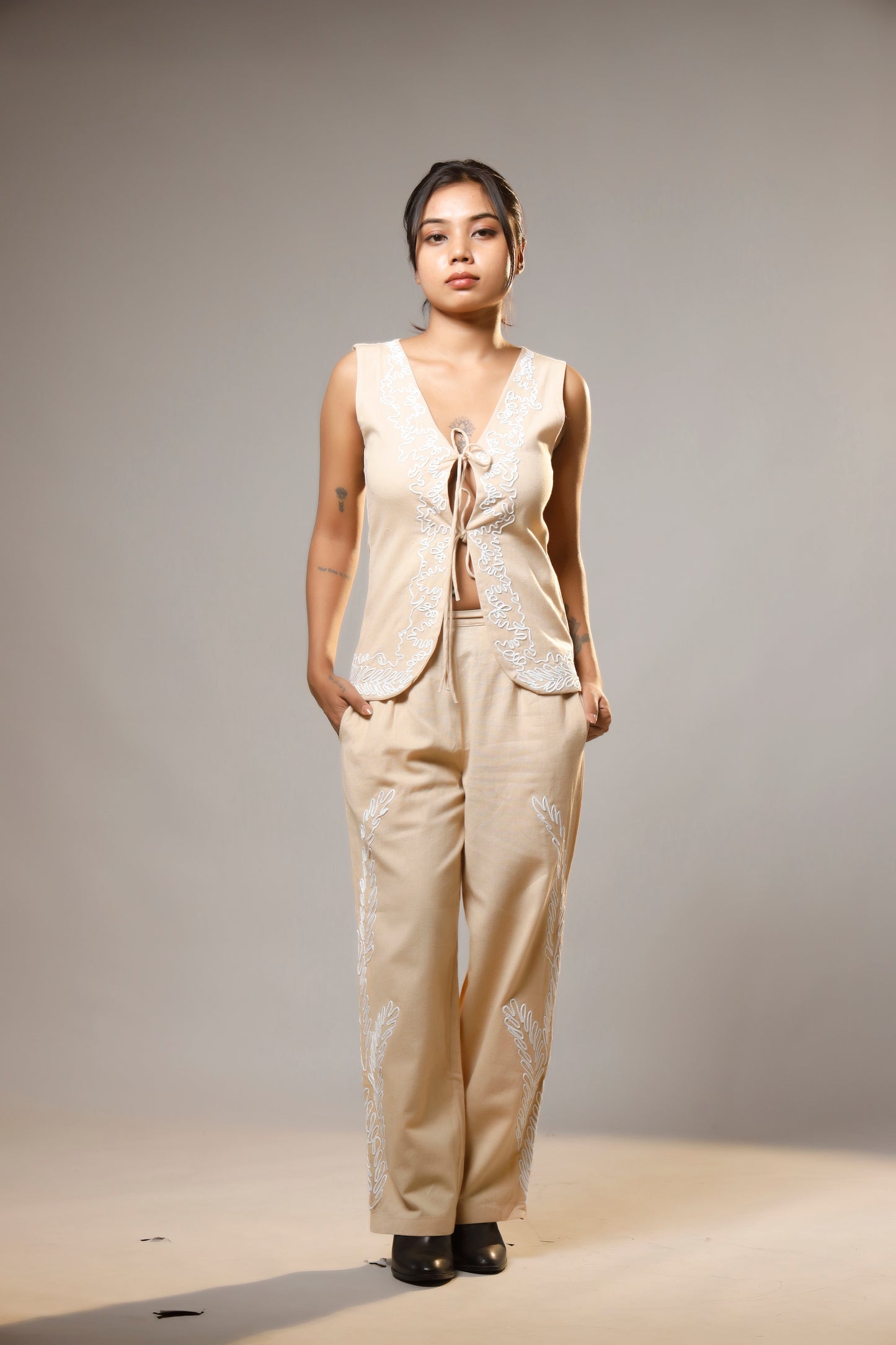 Artisanal Cotton Co-ord with Hand Embroidery