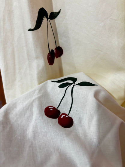 Cherry Bloom Elegance Butter Yellow Pencil dress