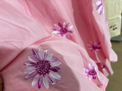 Floral Symphony Baby Pink Double Layered Dress