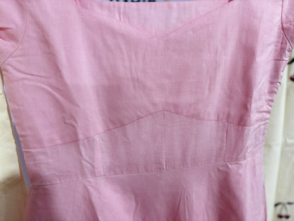 Floral Symphony Baby Pink Double Layered Dress