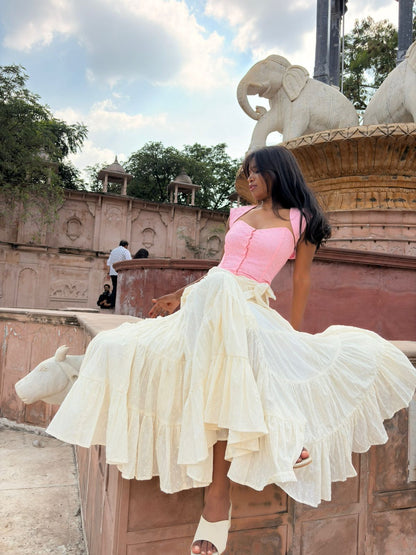 Geet Inspired Fairy Skirt & Corset Set with Detachable Sleeves